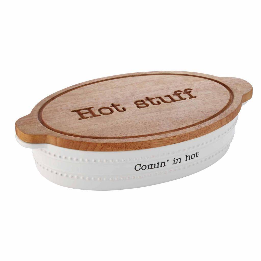 MUD PIE - "Comin In Hot" Circa Collection Serving Dish Hot Plate Cover - Findlay Rowe Designs