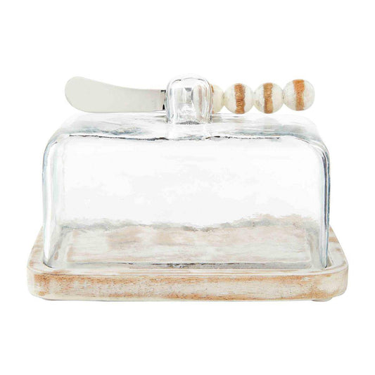Mud Pie - Bead Butter Dish Set - White - Findlay Rowe Designs