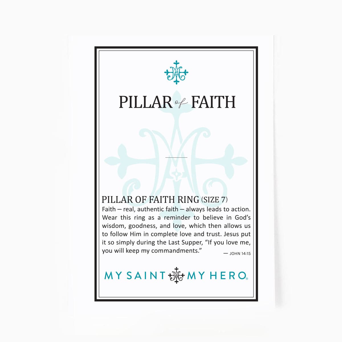 My Saint My Hero- Pillar of Faith Cross Ring in Silver - Findlay Rowe Designs