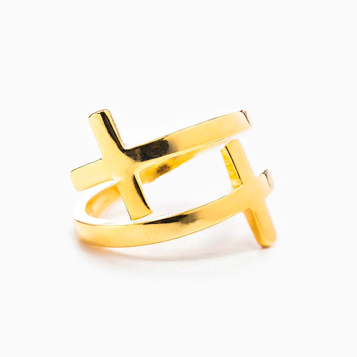 My Saint My Hero - Pillar of Faith Cross Ring in Gold - Findlay Rowe Designs