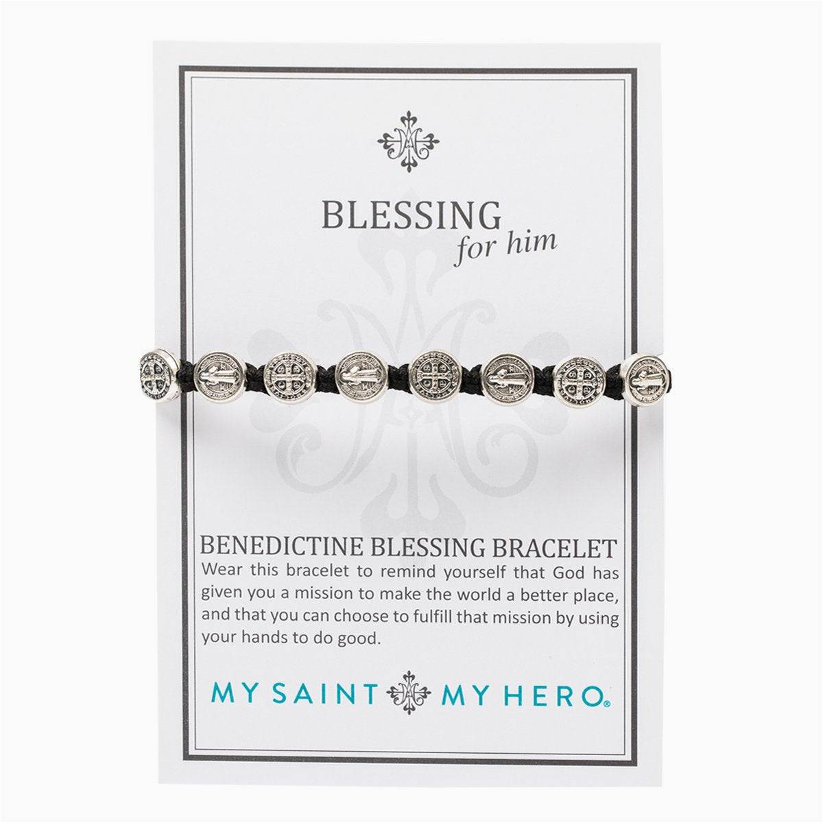My Saint My Hero- Benedictine Blessing Bracelet for Him - Findlay Rowe Designs
