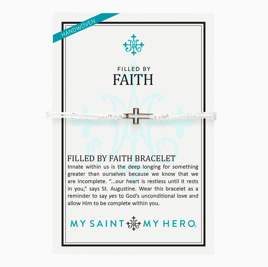 My Saint My Hero- Filled by Faith Bracelet in Metallic Silver/Silver - Findlay Rowe Designs