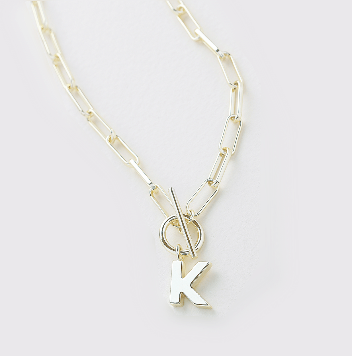 Natalie Wood - TOGGLE INITIAL NECK - GOld - Findlay Rowe Designs