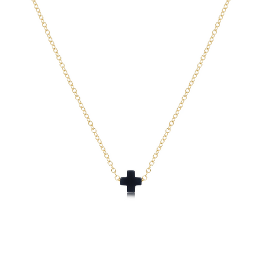 Enewton - Necklace Gold - Signature Cross Small - Navy
