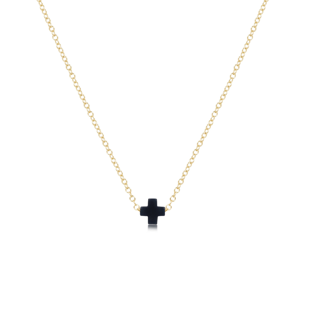 Enewton - EGirl 14in Necklace Gold - Signature Cross Small - Navy