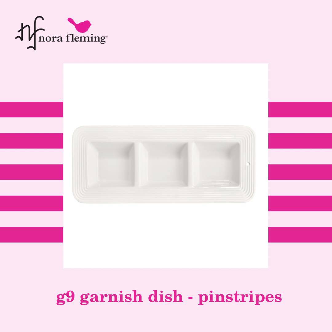 NORA FLEMING PINSTRIPES GARNISH DISH G9 - Findlay Rowe Designs