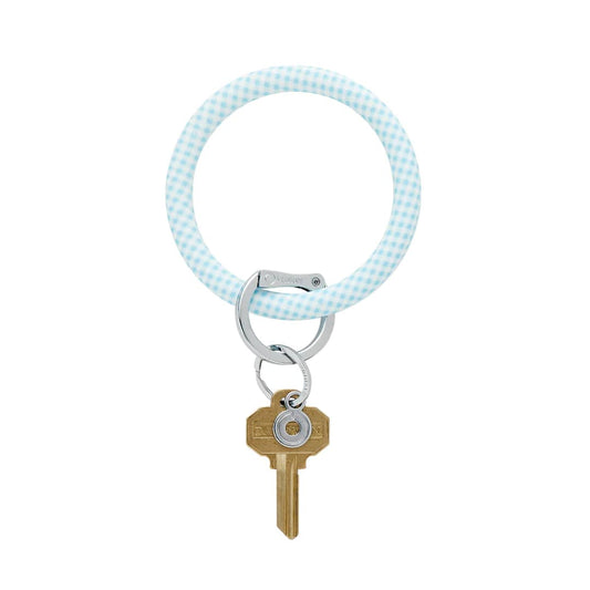 Gingham Sweet Carolina Blue - Silicone Big O® Key Ring - Findlay Rowe Designs