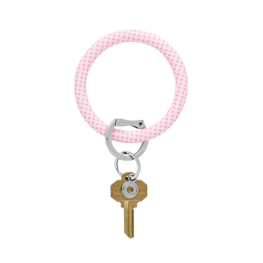 Gingham Tickled Pink - Silicone Big O® Key Ring - Findlay Rowe Designs