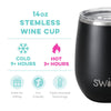 Black Stemless Wine Cup (14oz) - Findlay Rowe Designs