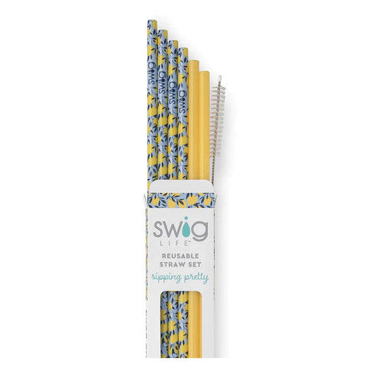 Swig - Reusable Straw Set - Limoncello + Yellow - Findlay Rowe Designs