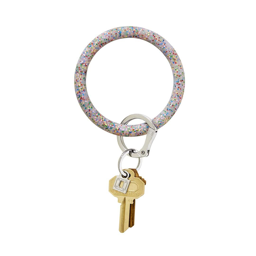 Rainbow Confetti - Silicone Big O® Key Ring - Findlay Rowe Designs