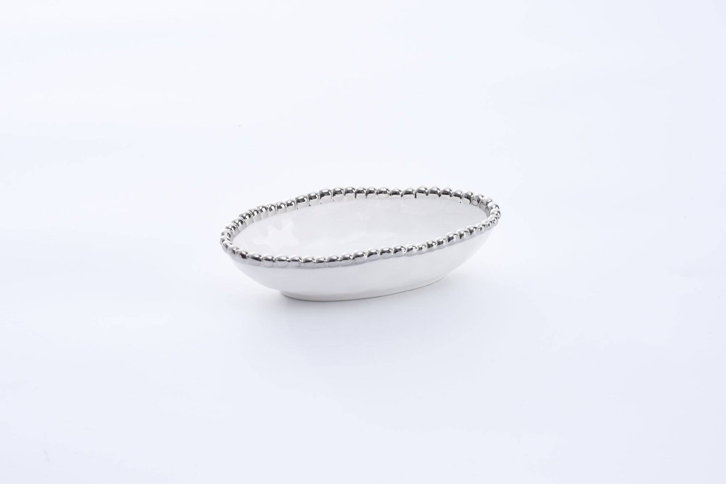 Pampa Bay - Condiment Bowl - Long - White/SIlver - Findlay Rowe Designs