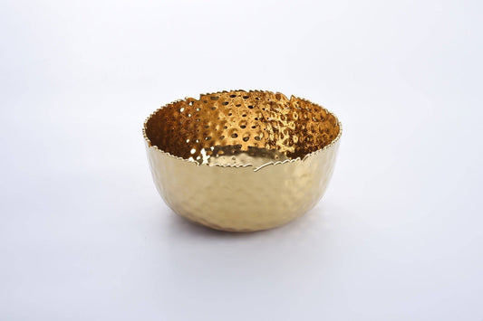 PAMPA BAY - Large gold round bowl - Findlay Rowe Designs