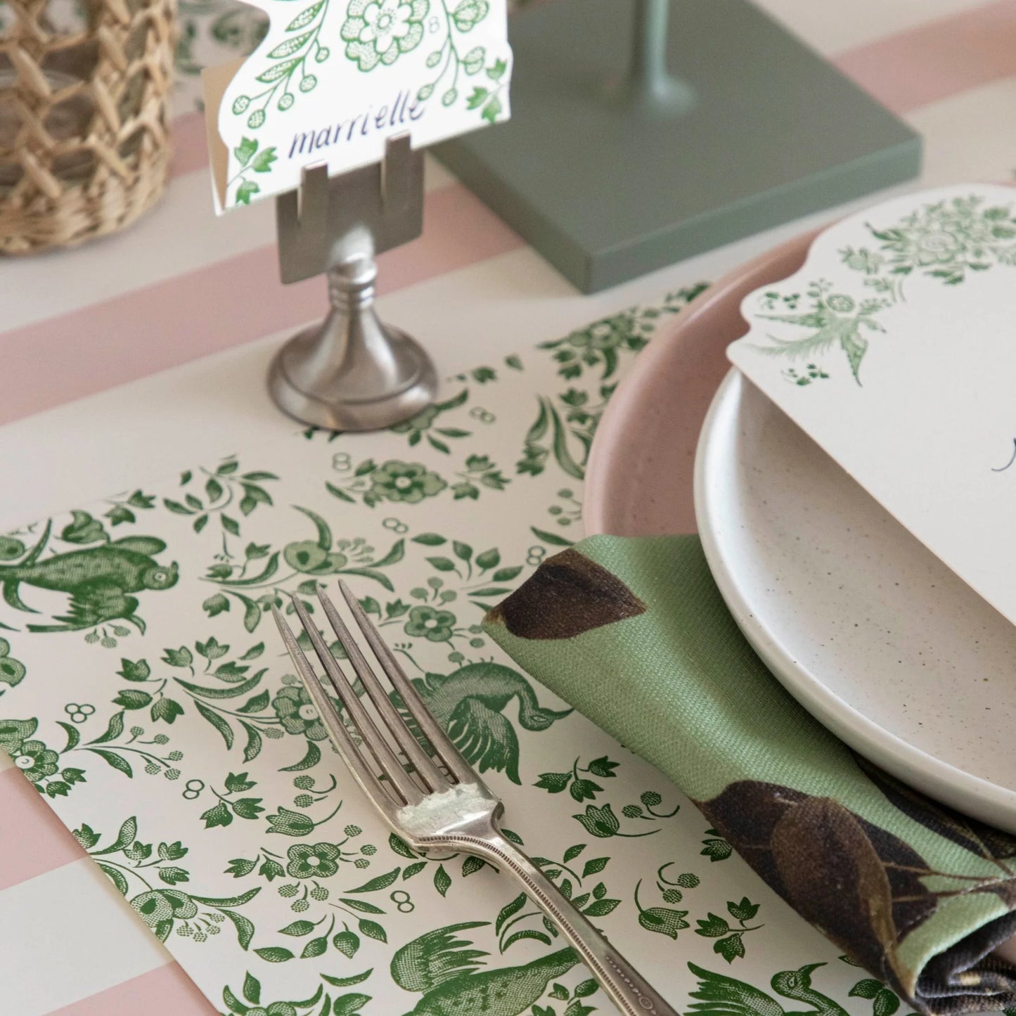 Hester & Cook - Placemat - Green Regal Peacock - Findlay Rowe Designs