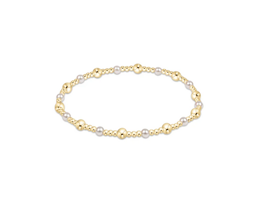 Enewton - Classic Gold Sincerity Pattern 4mm Bead Bracelet - pearl - Findlay Rowe Designs