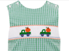 Petit Bebe- Pumpkin Long Jon Jon- Blue & Green Check - Findlay Rowe Designs