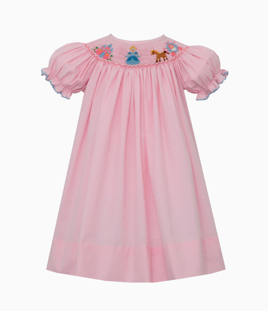 Petit Bebe - Smocked Bishop Dress - Cinderella - Pink Micro Check - Findlay Rowe Designs