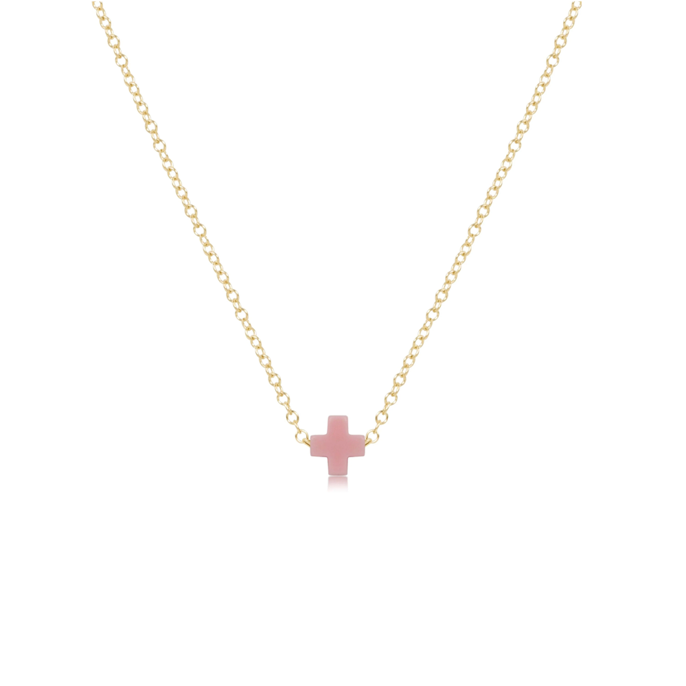 Enewton - EGirl Necklace Gold - Signature Cross Small - Pink