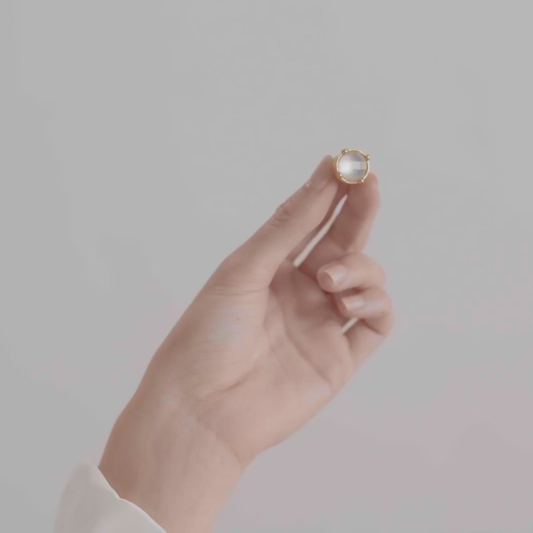 Julie Vos- Honey Stud Earrings, Iridescent Champagne