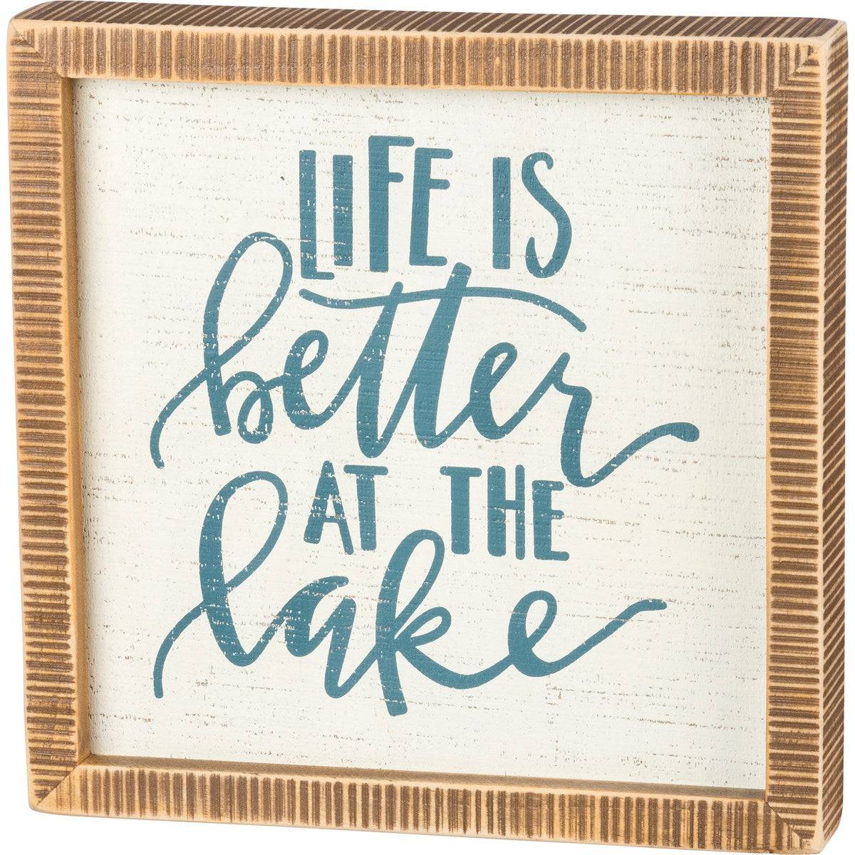 Inset Box Sign - Life Is Better At The Lake - Findlay Rowe Designs