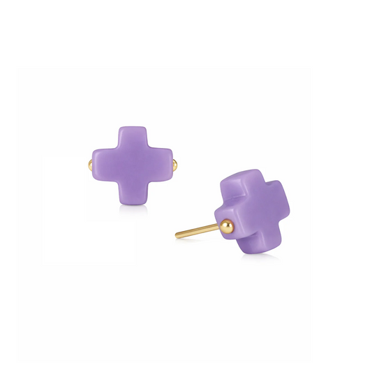 Enewton - Signature Cross Stud - Purple - Findlay Rowe Designs