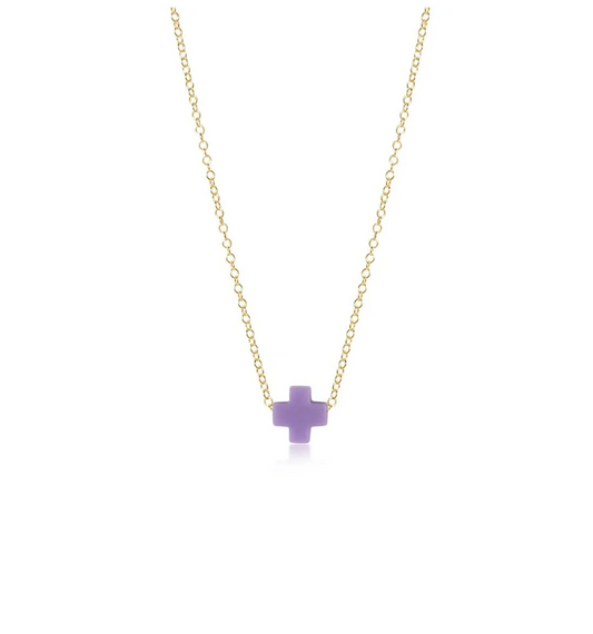 Enewton - EGirl Necklace Gold - Signature Cross Small - Purple
