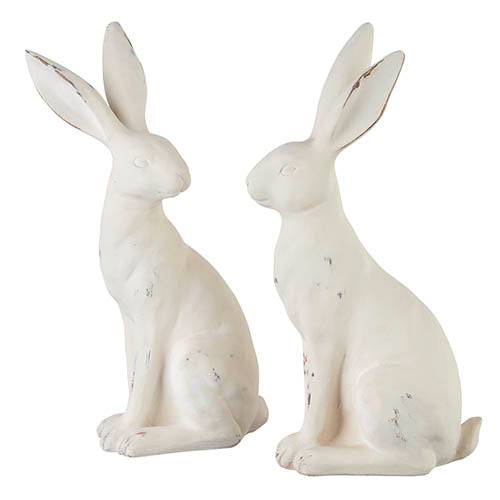 13.5" DISTRESSED WHITE RABBIT - Findlay Rowe Designs