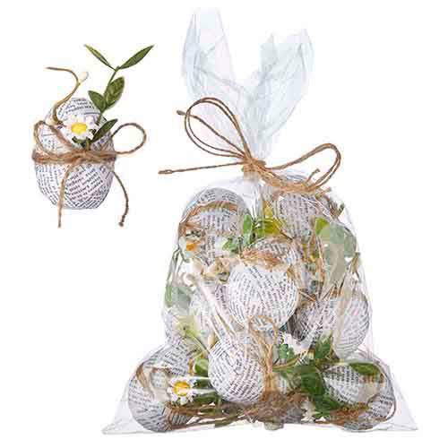 3" BAG OF BOOK PRINT WRAPPED EGGS - Findlay Rowe Designs