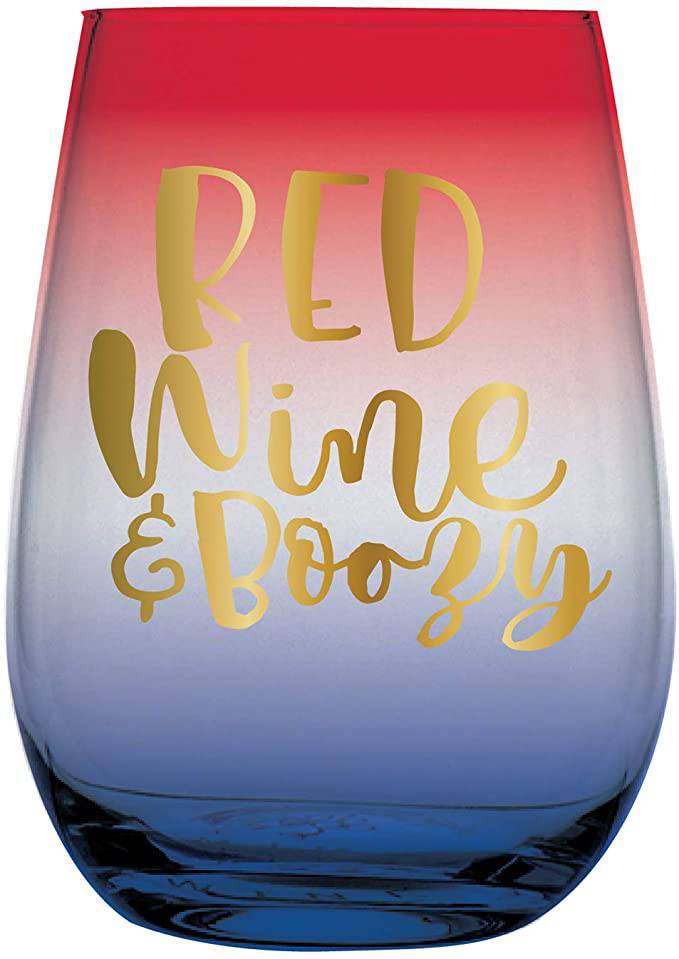 Red Wine & Boozy  stemless Wine Glass - Findlay Rowe Designs