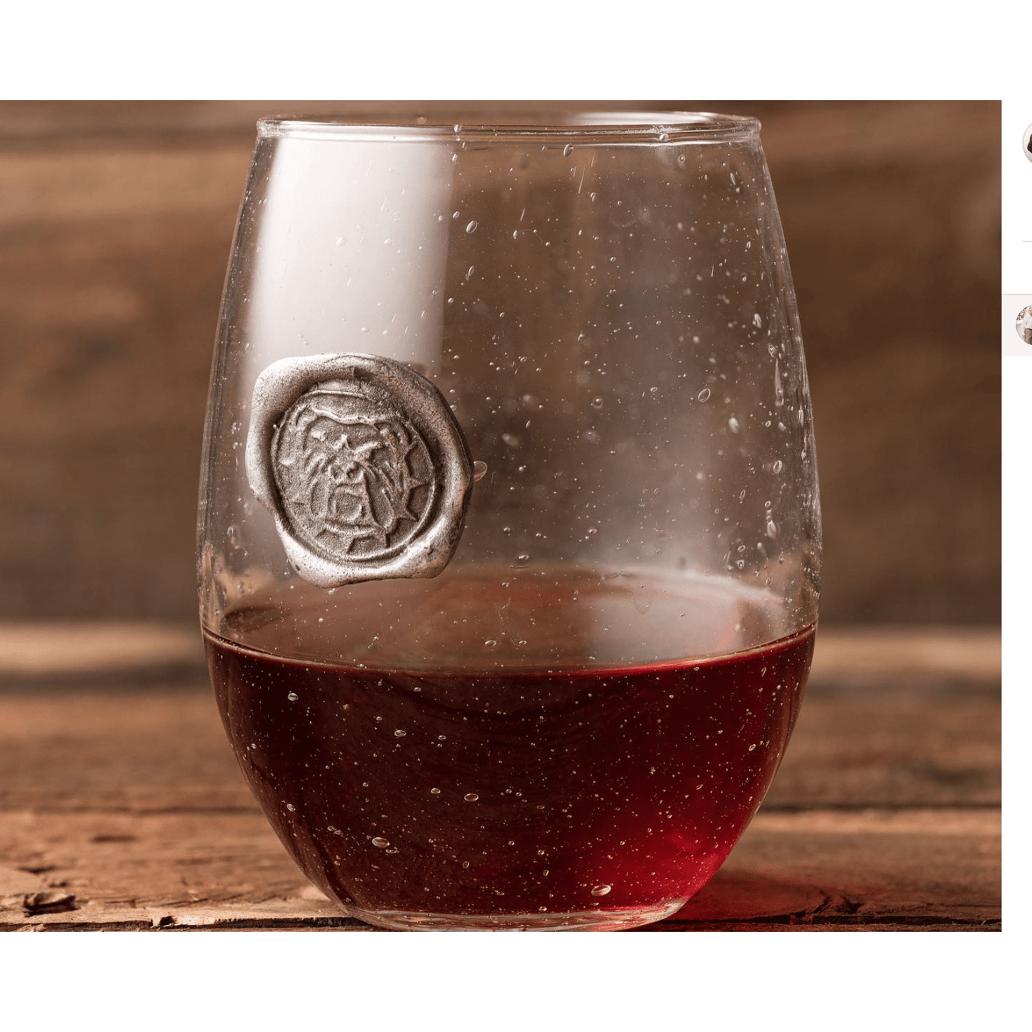 Bulldog Pewter stamped Stemless Wine Glass - Findlay Rowe Designs