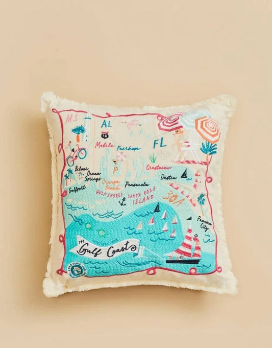 SPARTINA - GULF COAST EMBROIDERED PILLOW - Findlay Rowe Designs