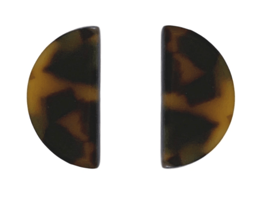 St. Armands Designs of Sarasota- Brown Tortoise Halfmoon Studs - Findlay Rowe Designs