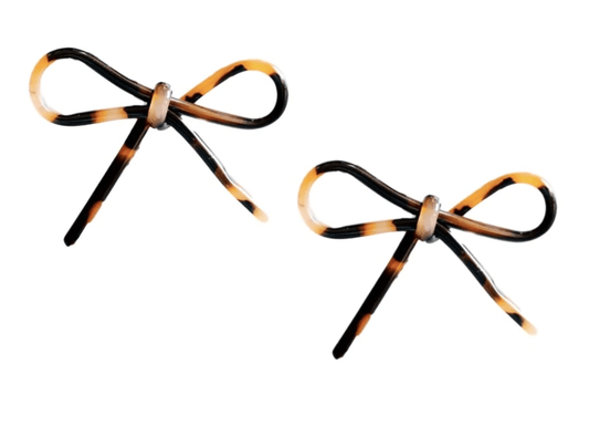 St. Armands - Bow Stud - Tortoise - Findlay Rowe Designs