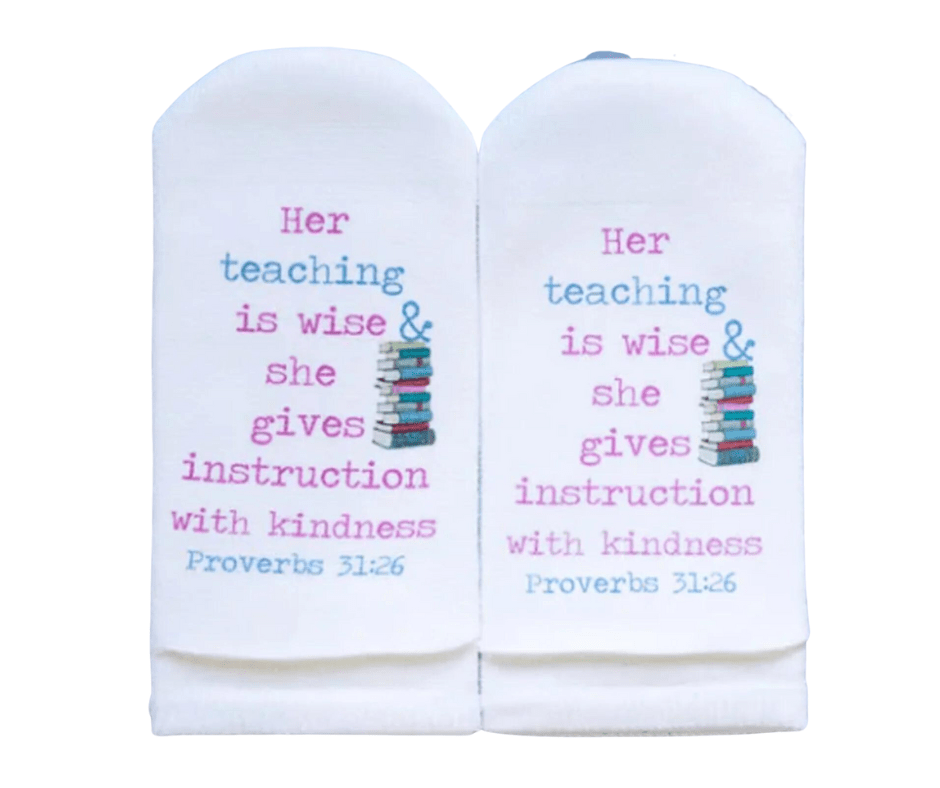 PROVERBS 31:26 SOCKS HER TEACHING - Findlay Rowe Designs