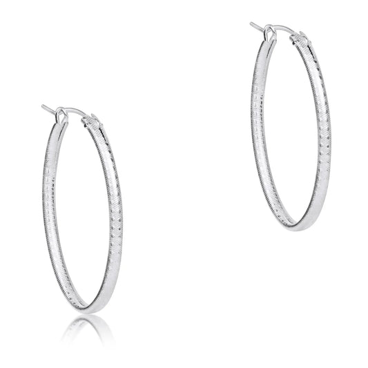 Enewton - Oval Sterling 1" Hoop - Textured - Findlay Rowe Designs