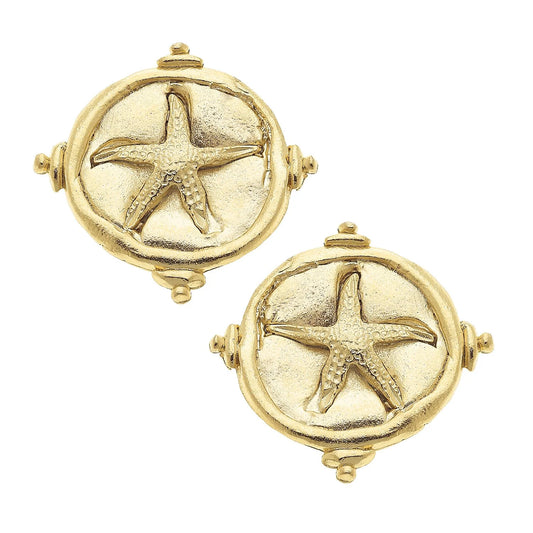 Susan Shaw - Earrings - Starfish Intaglio Studs