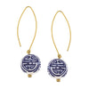 Susan Shaw - Earrings - Blue & White Threader - Findlay Rowe Designs