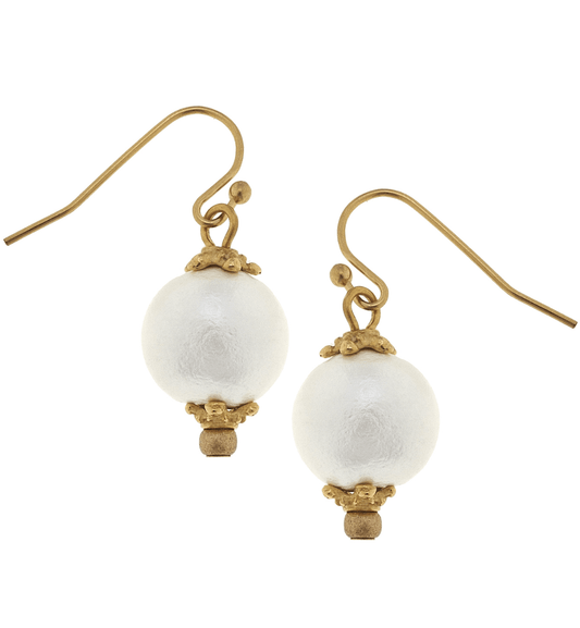 susan Shaw - Small Cotton Pearl Earrings - Findlay Rowe Designs