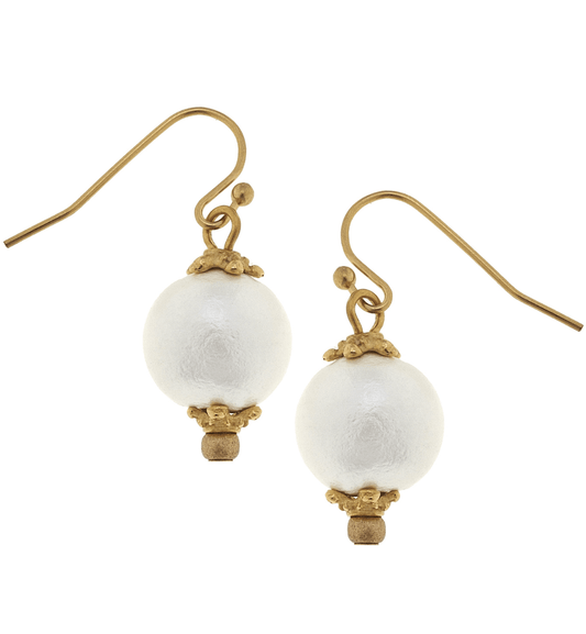 Susan Shaw - Earrings - Small Cotton Pearl - Findlay Rowe Designs