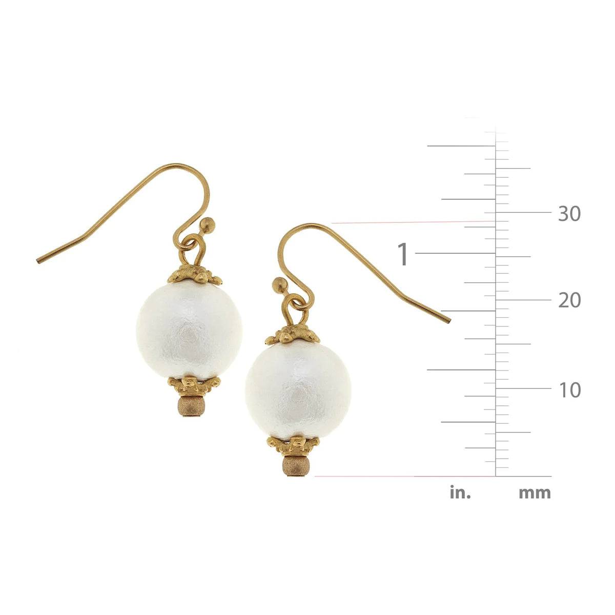 susan Shaw - Small Cotton Pearl Earrings - Findlay Rowe Designs