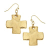Susan Shaw - Square Cross Earrings - Gold - Findlay Rowe Designs