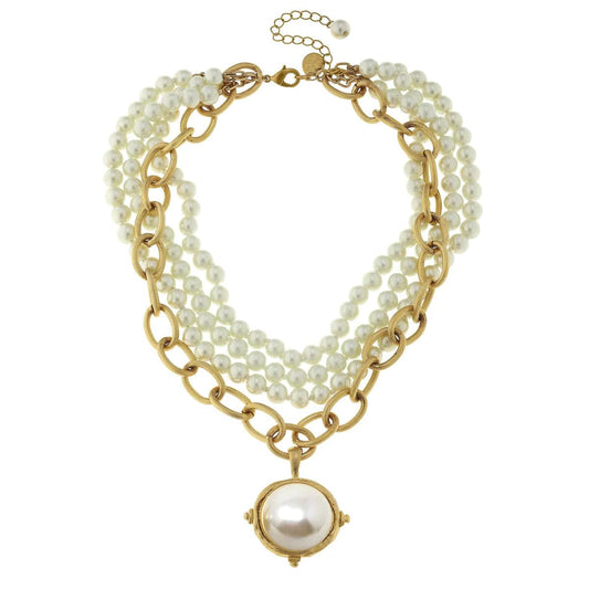 Susan Shaw - Necklace - Pearl Cab Multi-Strand Pearl - Findlay Rowe Designs