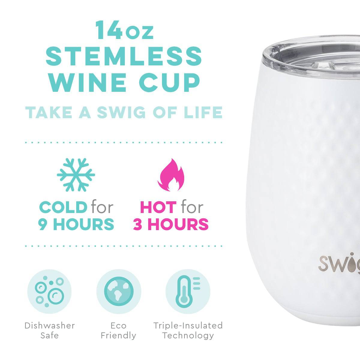 Swig - 14oz Stemless Wine Cup - LUXE LEOPARD - Findlay Rowe Designs