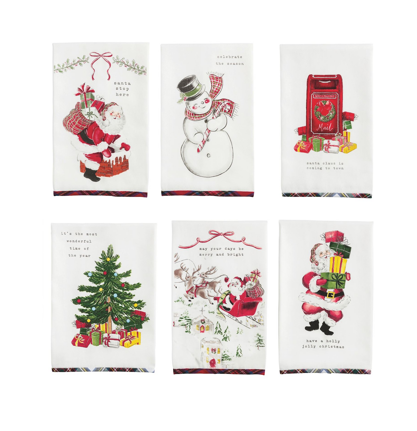 Mud Pie - Christmas Cloth Towels - Classic Retro
