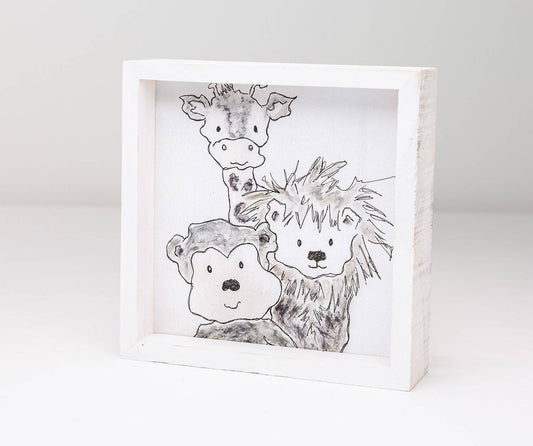 Block Sign - Animal Trio 6X6 - Findlay Rowe Designs