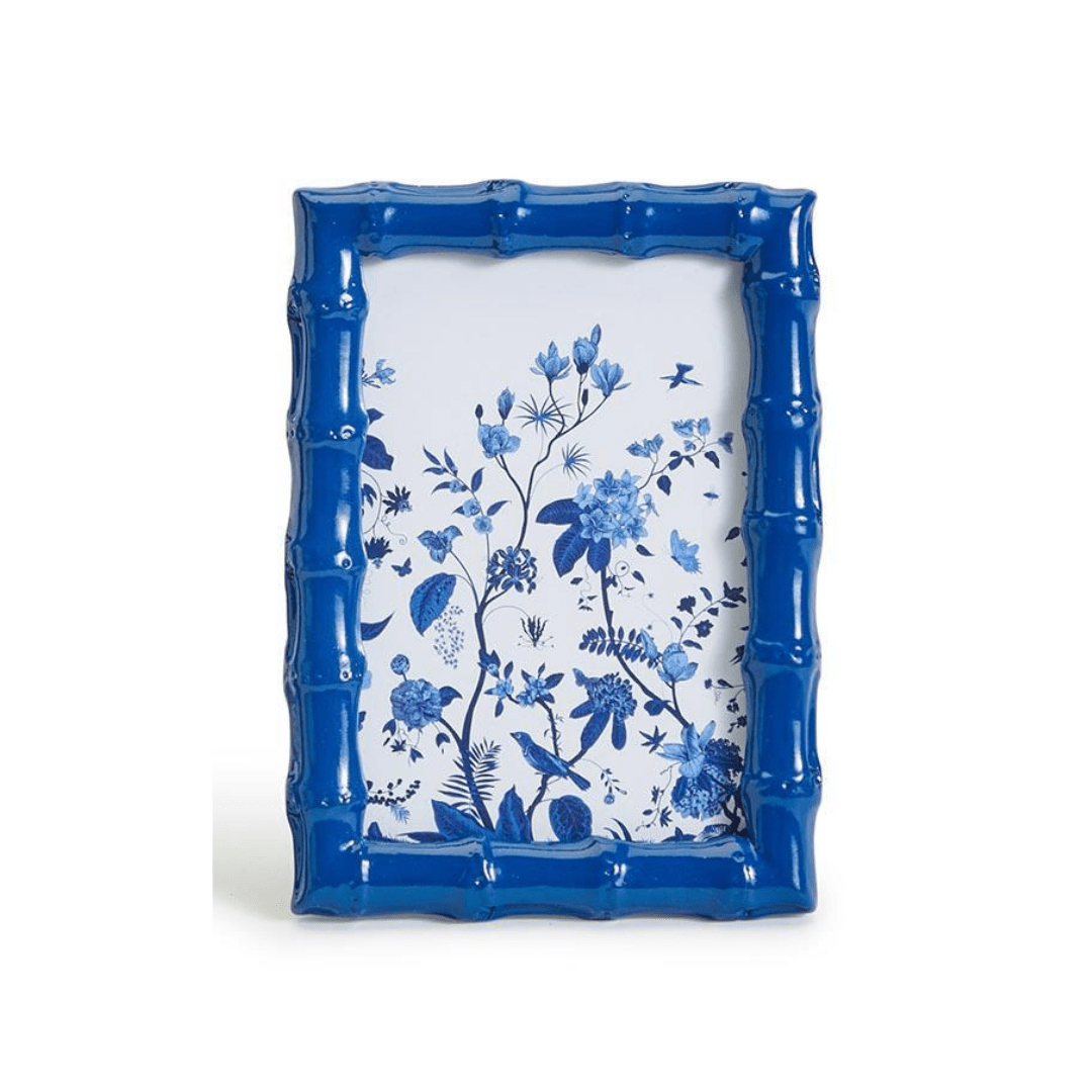 LARGE BLUE FAUX BAMBOO FRAME - Findlay Rowe Designs