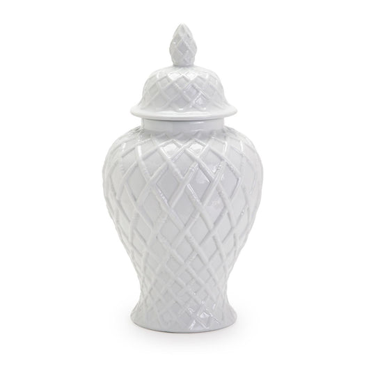 FAUX BAMBOO FRETWORK DECORATIVE TEMPLE JAR - Findlay Rowe Designs