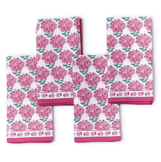 Napkins - Pink Hydrangea Cloth - Set of 4