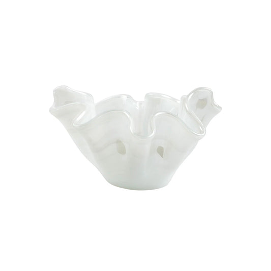 Vietri - Onda Glass Medium Bowl - White - Findlay Rowe Designs
