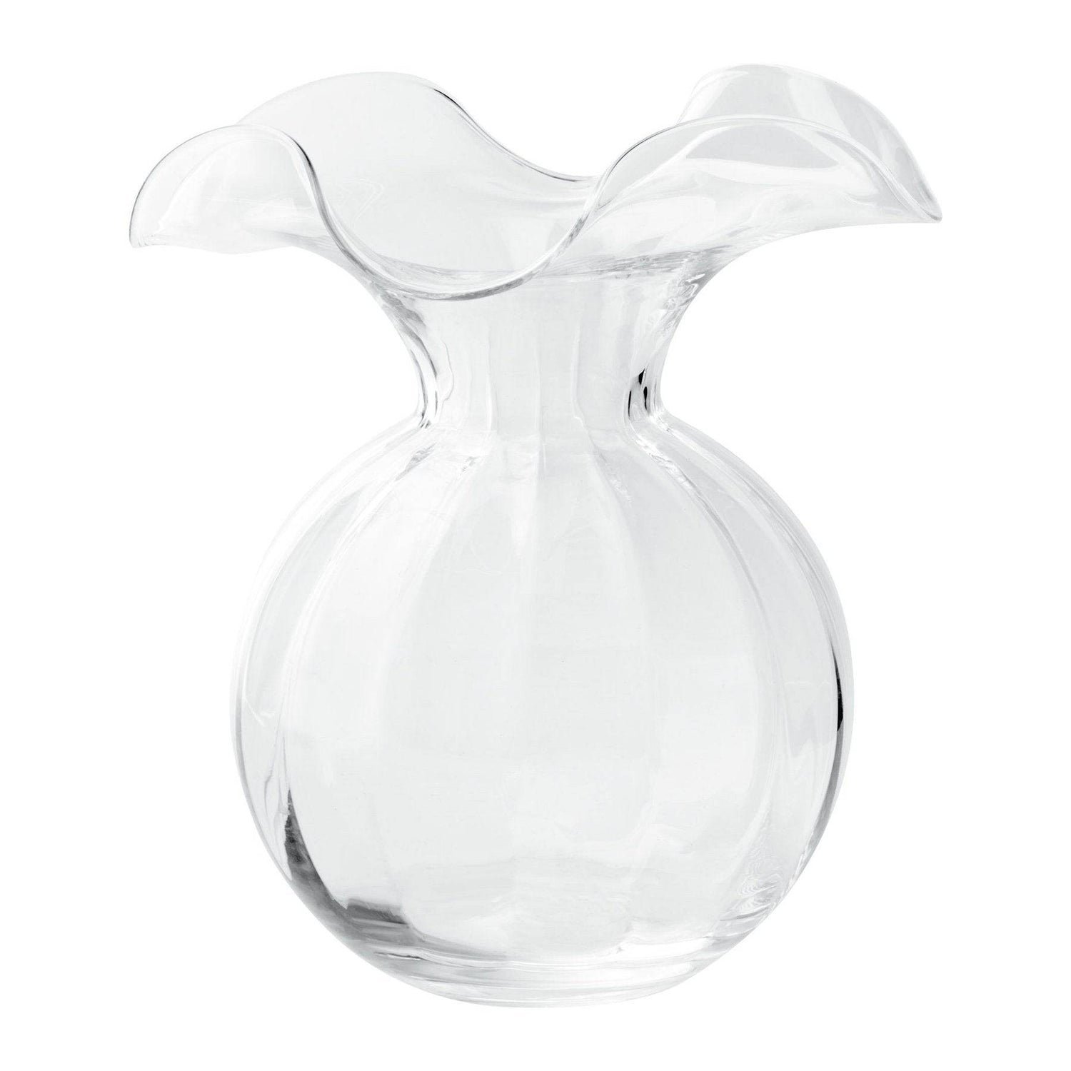 VIETRI HIBISCUS GLASS CLEAR MEDIUM FLUTED VASE - Findlay Rowe Designs